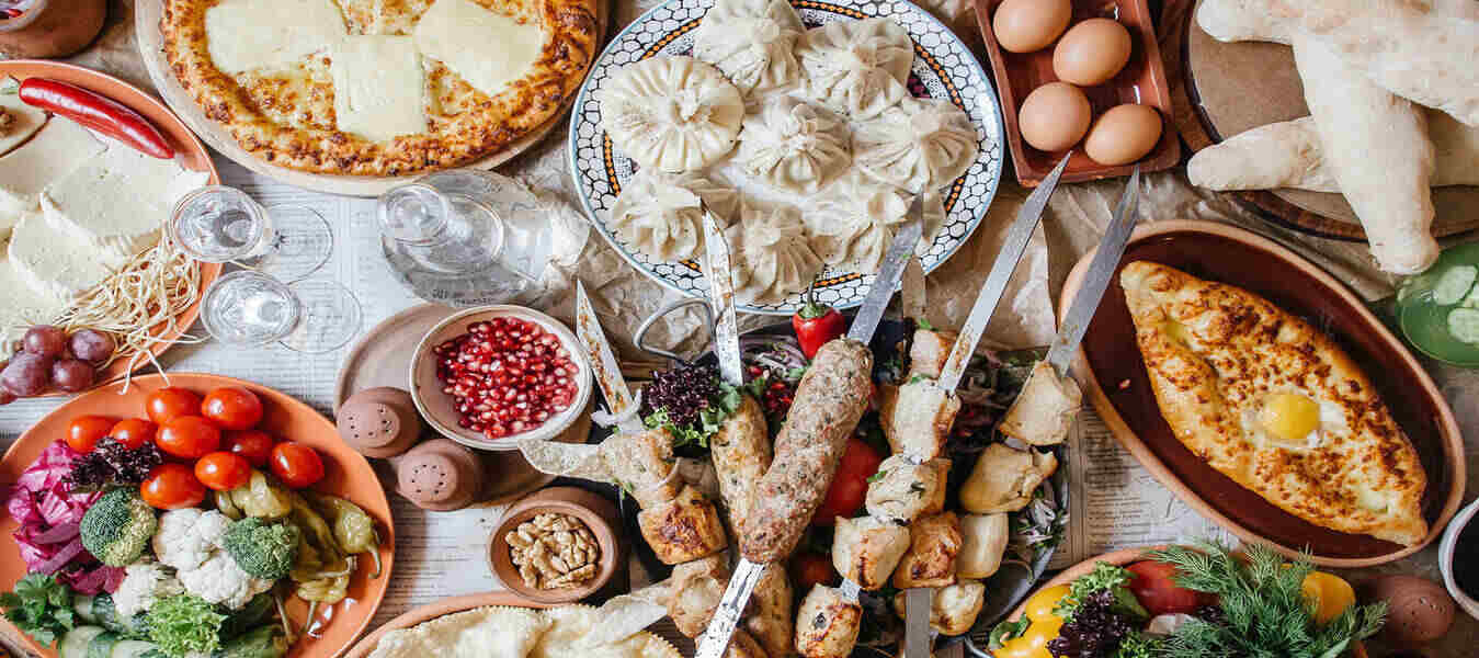 Georgian Cuisine Typical Dishes caucasus country